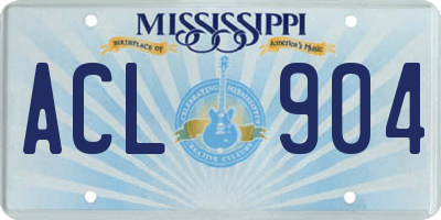 MS license plate ACL904