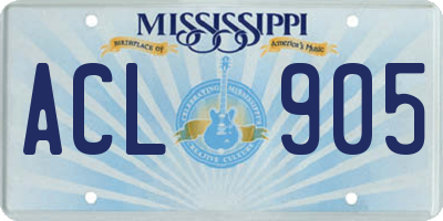 MS license plate ACL905
