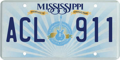 MS license plate ACL911