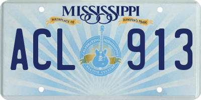 MS license plate ACL913