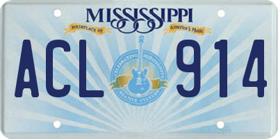 MS license plate ACL914