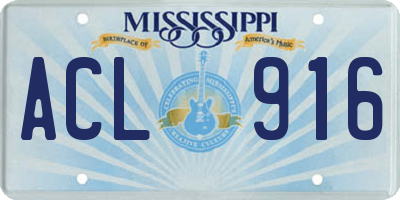 MS license plate ACL916