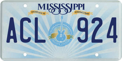 MS license plate ACL924