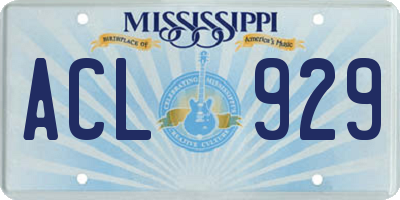 MS license plate ACL929