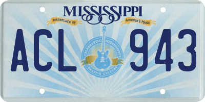 MS license plate ACL943