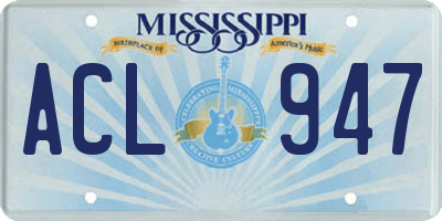 MS license plate ACL947