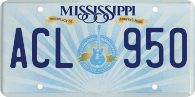 MS license plate ACL950