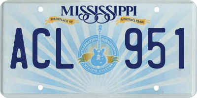 MS license plate ACL951