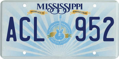 MS license plate ACL952