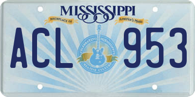 MS license plate ACL953