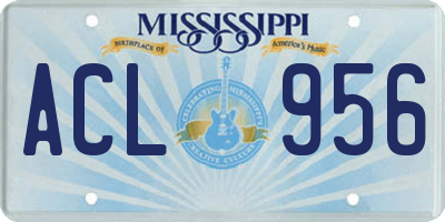 MS license plate ACL956