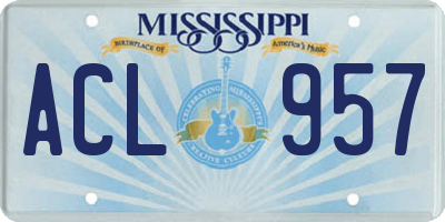 MS license plate ACL957