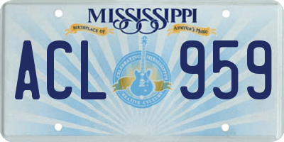MS license plate ACL959