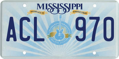 MS license plate ACL970