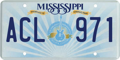 MS license plate ACL971
