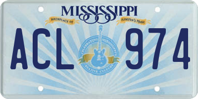 MS license plate ACL974