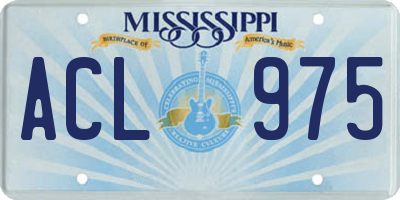 MS license plate ACL975