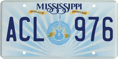 MS license plate ACL976