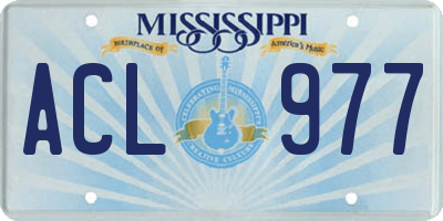 MS license plate ACL977
