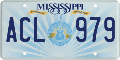 MS license plate ACL979