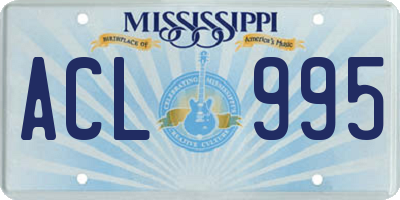 MS license plate ACL995