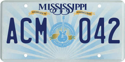 MS license plate ACM042