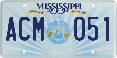 MS license plate ACM051
