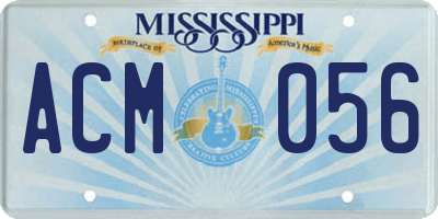MS license plate ACM056