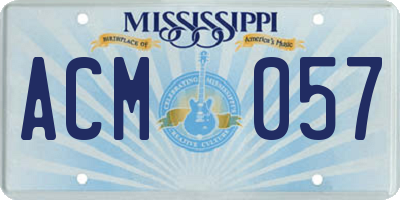 MS license plate ACM057
