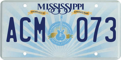 MS license plate ACM073