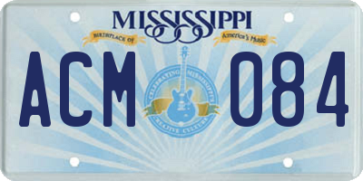 MS license plate ACM084