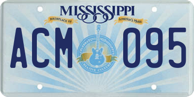 MS license plate ACM095