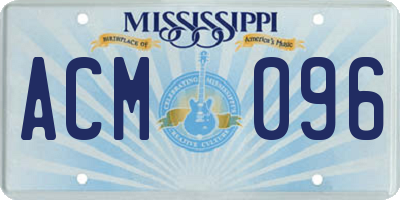MS license plate ACM096