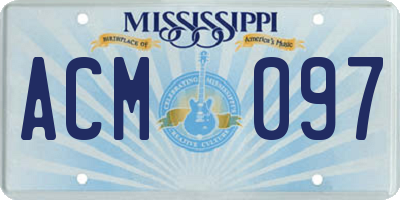 MS license plate ACM097