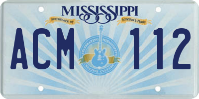 MS license plate ACM112
