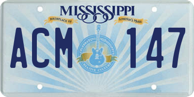 MS license plate ACM147