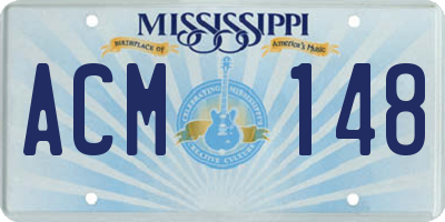 MS license plate ACM148