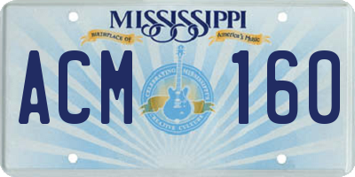 MS license plate ACM160