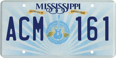 MS license plate ACM161