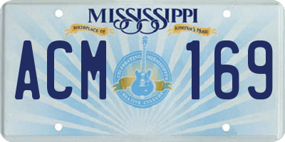 MS license plate ACM169