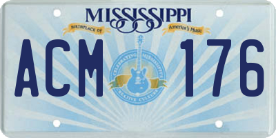 MS license plate ACM176