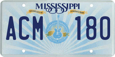 MS license plate ACM180