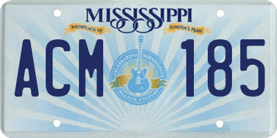 MS license plate ACM185