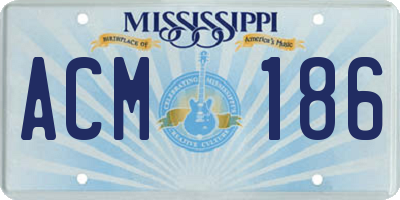 MS license plate ACM186