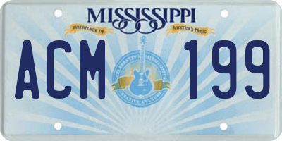 MS license plate ACM199