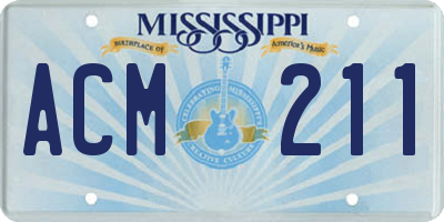 MS license plate ACM211