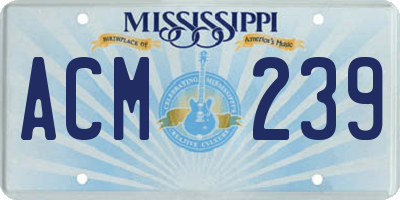 MS license plate ACM239