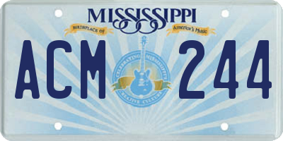 MS license plate ACM244