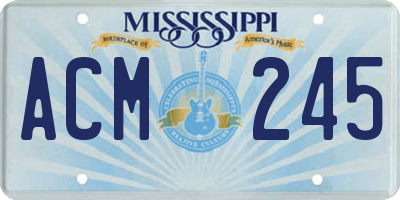 MS license plate ACM245