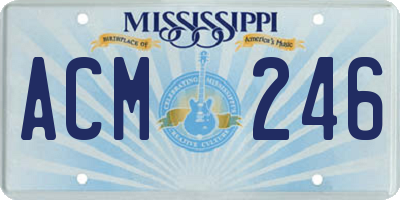 MS license plate ACM246